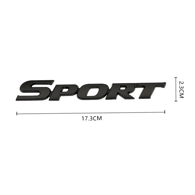 1PC Car Accessories Sticker Styling Metal 3D Chrome Black Car Trunk Racing Sport Word Letter Logo Emblem Badge Decal Sticker