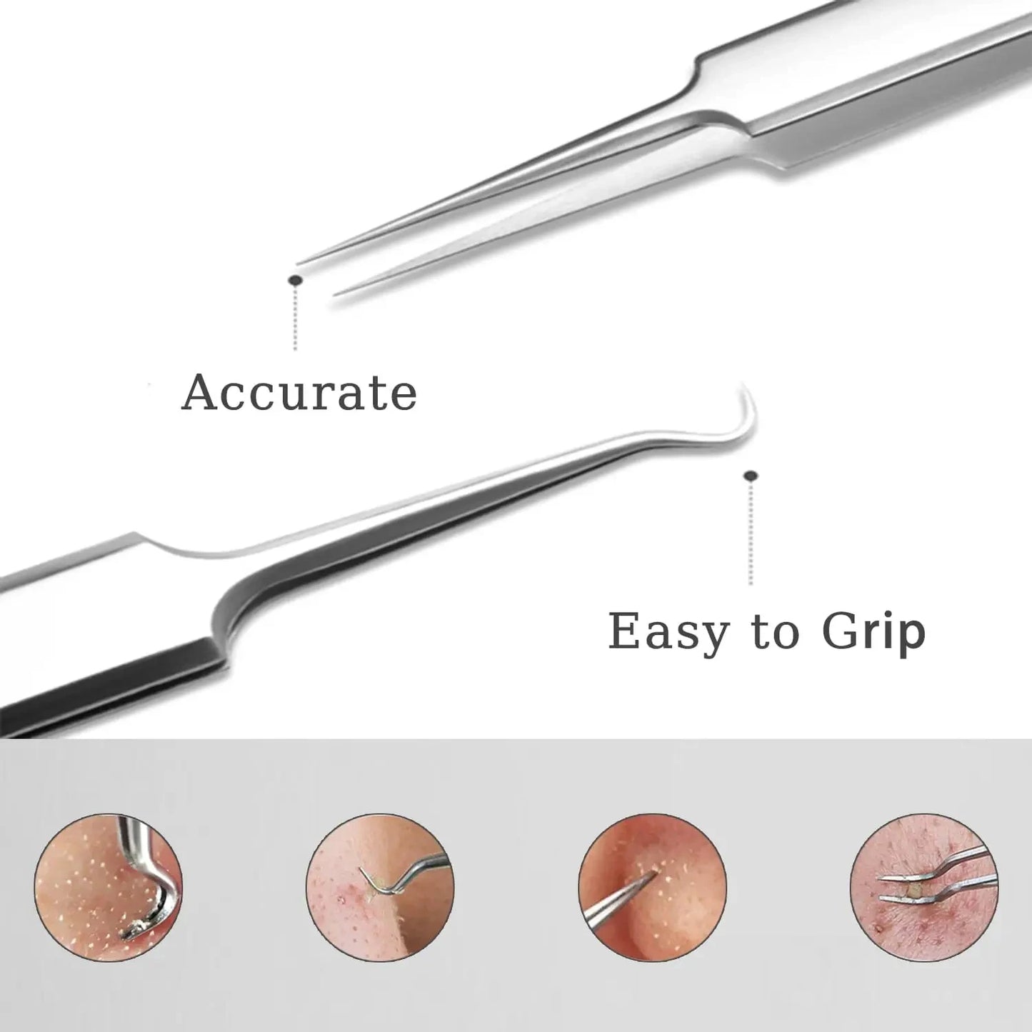 German Ultra-fine No. 5 Cell Pimples Blackhead Clip Tweezers Beauty Salon Special Scraping & Closing Artifact Acne Needle Tool