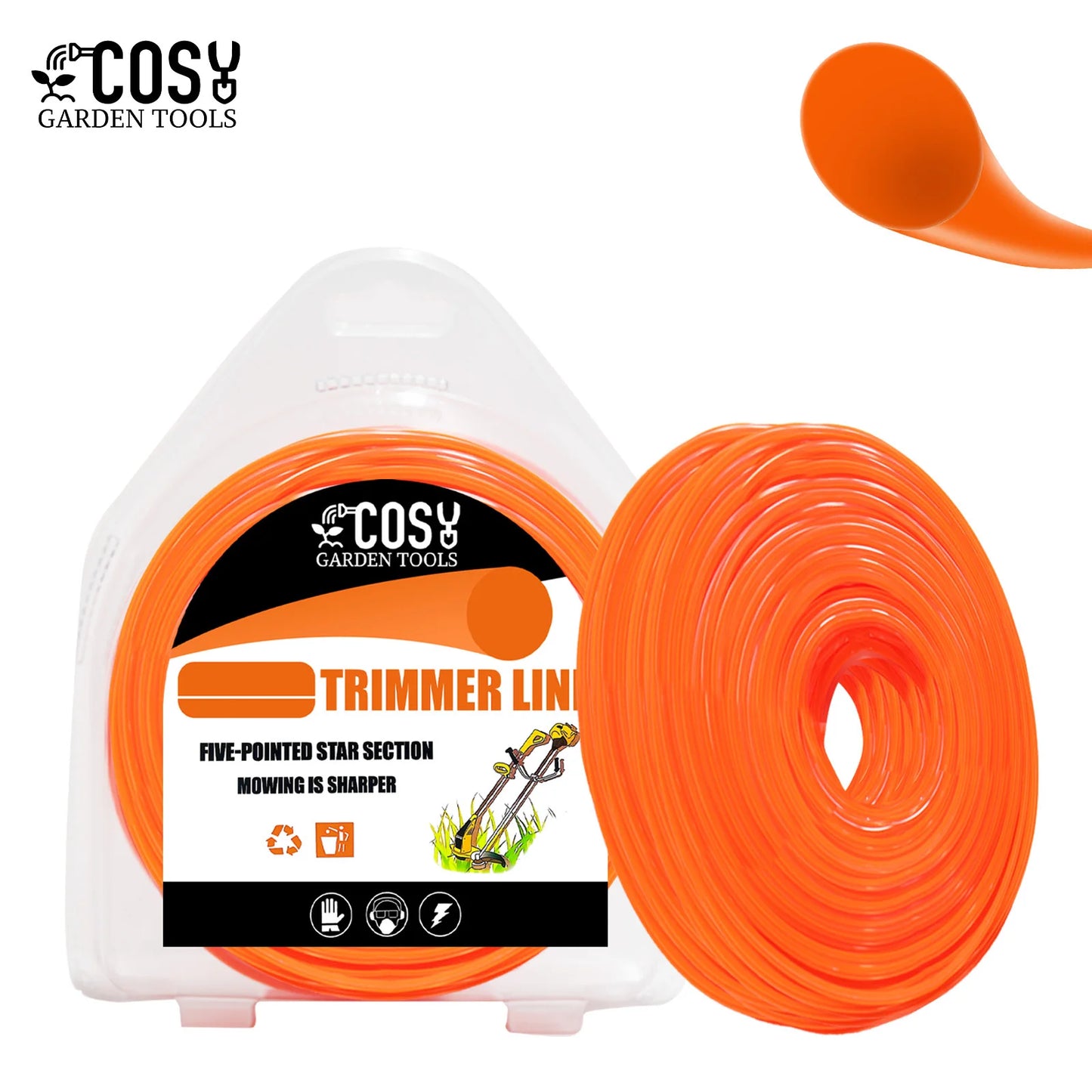1LB 2.4/2.7/3.0/4.0mm Mowing Nylon Grass Trimmer Rope Brush Cutter Strimmer Line Orange Round Brushcutter Trimmer Cord Line Wire