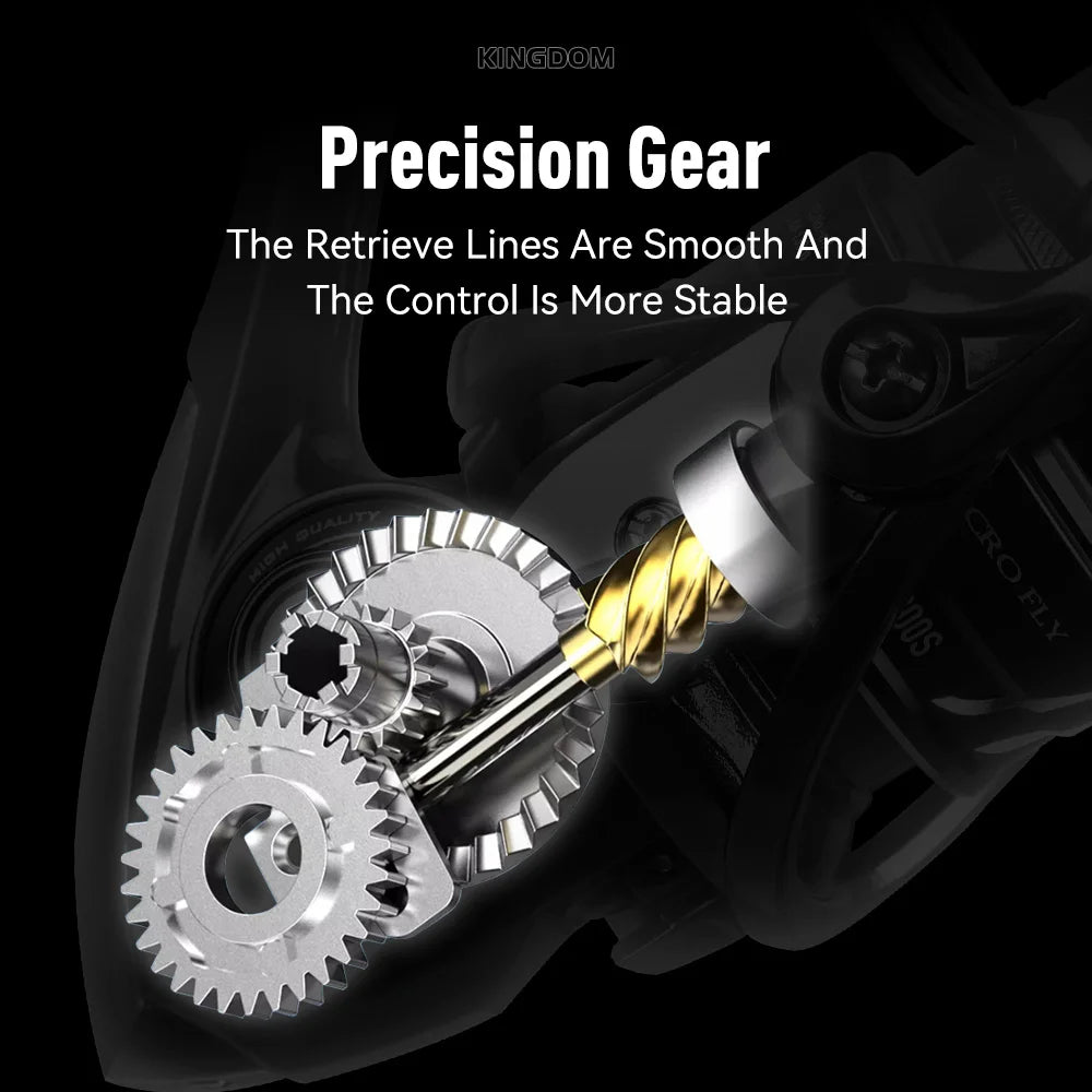 Kingdom Micro Fly Pro Fishing Spinning Reel 160g Ultralight 8+1BB 7KG Max Drag 5.2:1 Freshwater Saltwater Reel Bass Pike Fishing