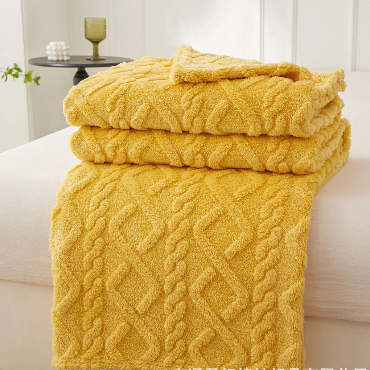 Thick Sherpa Fleece Blanket - Solid Color Winter Throw and Sofa Cover - photo 11
