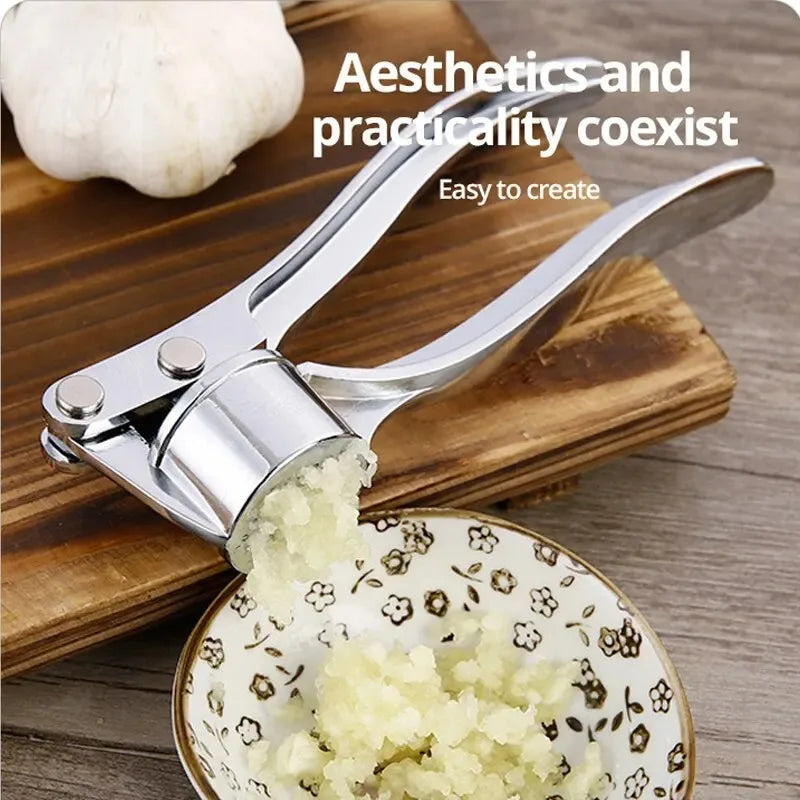 Stainless Steel Garlic Masher & Ginger Grinder – Manual Kitchen Extruder Tool | Vegetable Press