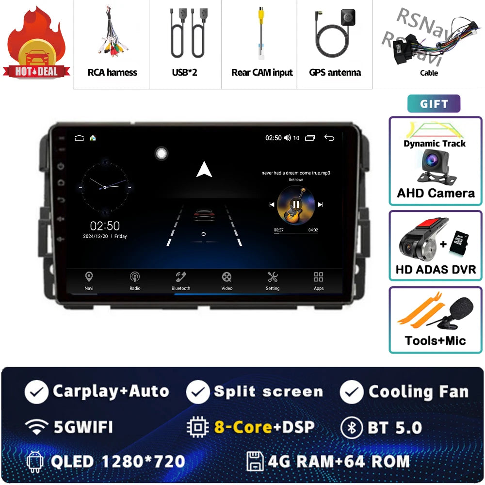 Android 16 Carplay Car Radio for Chevrolet Silverado Impala GMC Yukon Acadia Sierra Multimedia Video Player Navigation Stereo BT