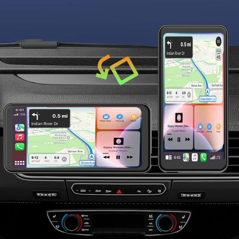 2CH Wireless Carplay Android Auto Waterproof 6.5 Inch Touch Vehicle Display Wi-Fi Bluetooth Smart Screen Car Navigation Device