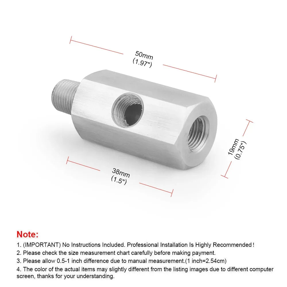 1pc Car Oil Pressure Sensor Steel Side Hole 1/8 "NNPT Internal Thread M12 M10 M14 1/8NPT 1/4NPT Pressure Gauge Interface Adapter