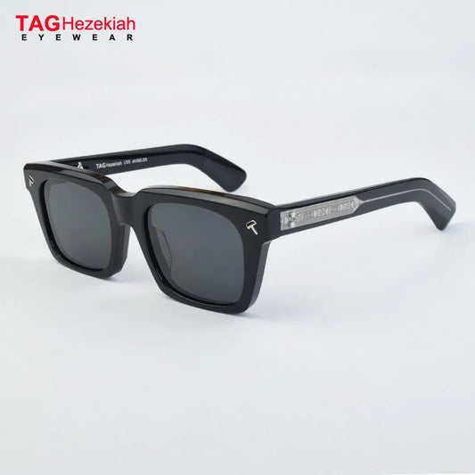 Thick Acetate Sunglasses — Japanese-Style Classic UV400 Frame