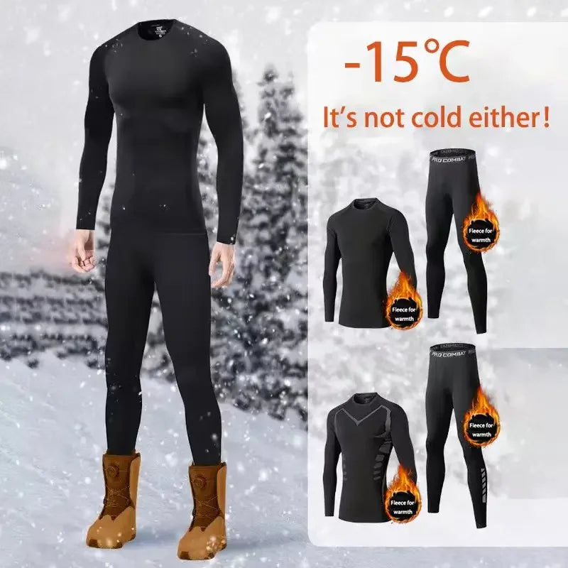 Men's Thermal Underwear Set - 2 Piece Fitted Long Johns