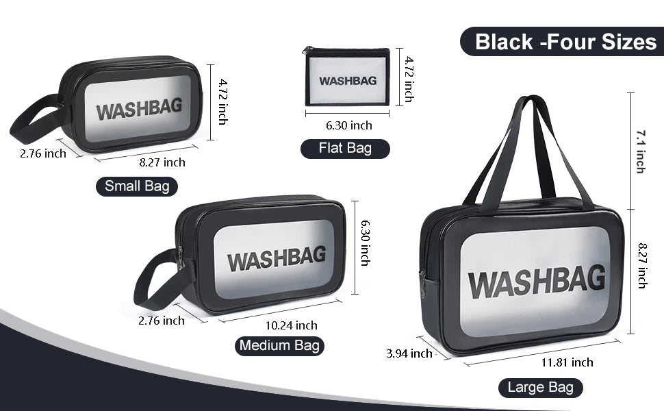 Portable Toiletry Bags with Handle, Translucent Waterproof travel Make up Bags for Women, Large Capacity Travel Cosmetic Bags