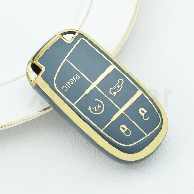 5-Button TPU Key Fob Cover for Jeep, Dodge, Chrysler