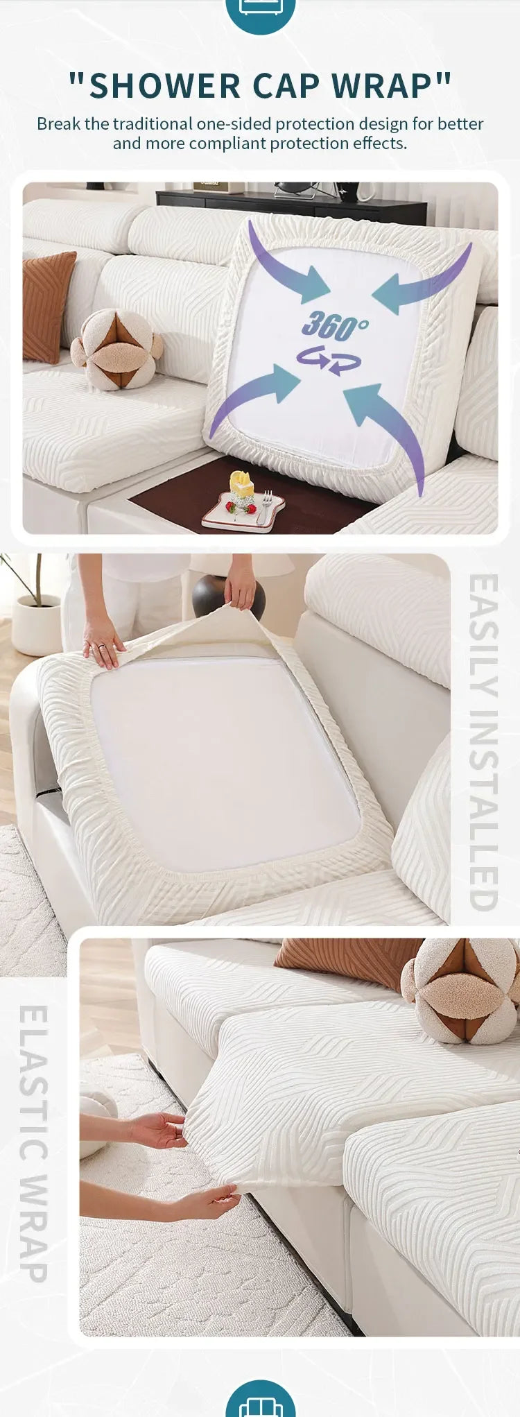 Jacquard Sofa Seat Covers Thickened Stretchable Sofa Covers Elastic Sofa Seat Cushion Covers Spandex Furniture Protective Covers