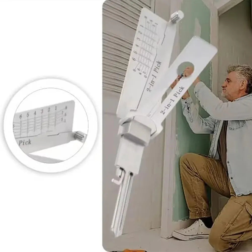 2-in-1 Stainless Steel Key Decoder Precision Hook And Pickup Hand Tool Lock Decoder Maintenance Repair Kit