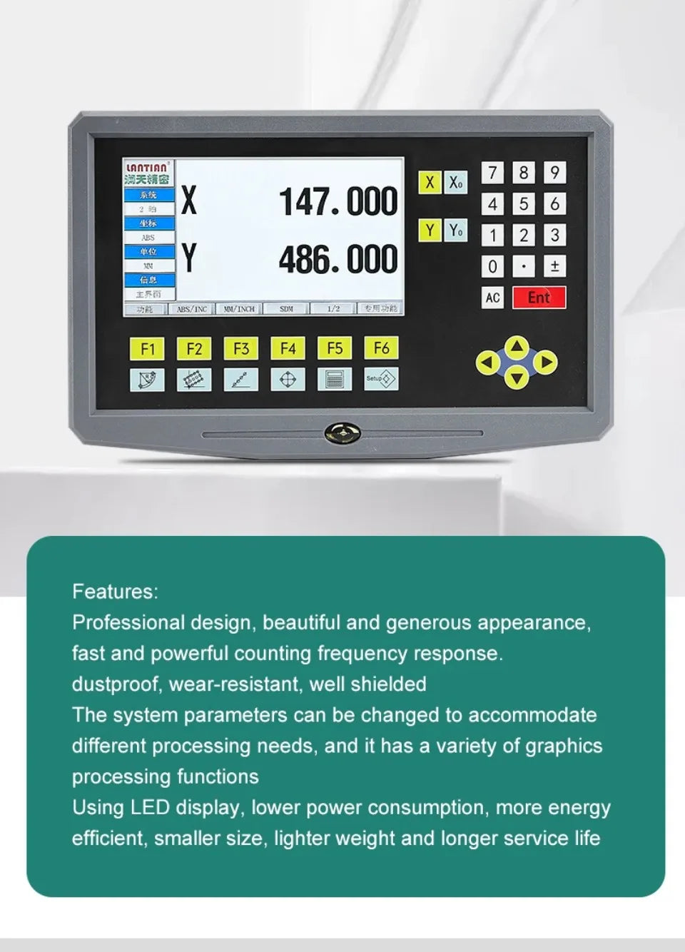 LCD DRO  Display YH800-2 2 Axis  19 language AC90-260V Displacement sensor  50-1000mm Linear Scale Encoder Grating Ruler