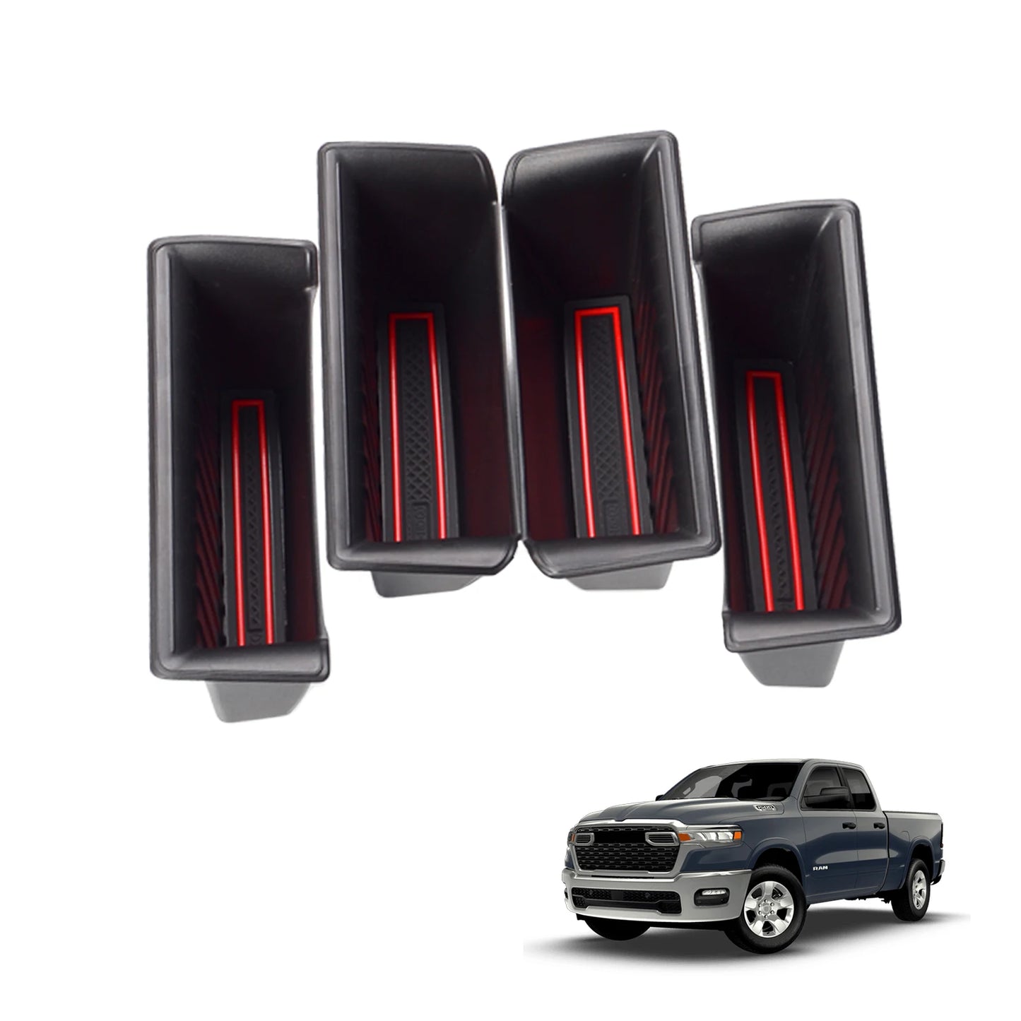 Front & Rear Door Handle Storage Tray Set (4-Piece) — Dodge RAM 1500 (2019-2026)