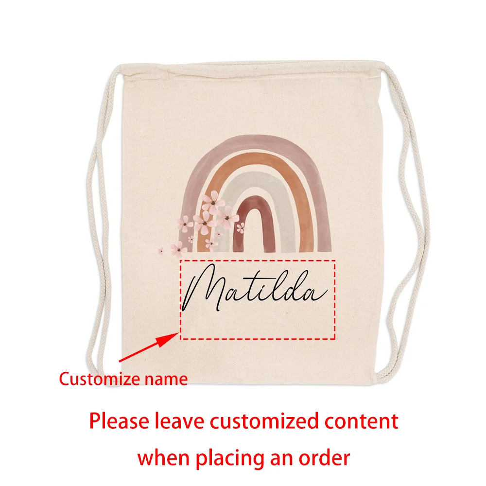 Personalized Goodie Bag Children Gym Bag Change of Clothes Drawstring Backpack Kindergarten Gift Back To School Party Decoration