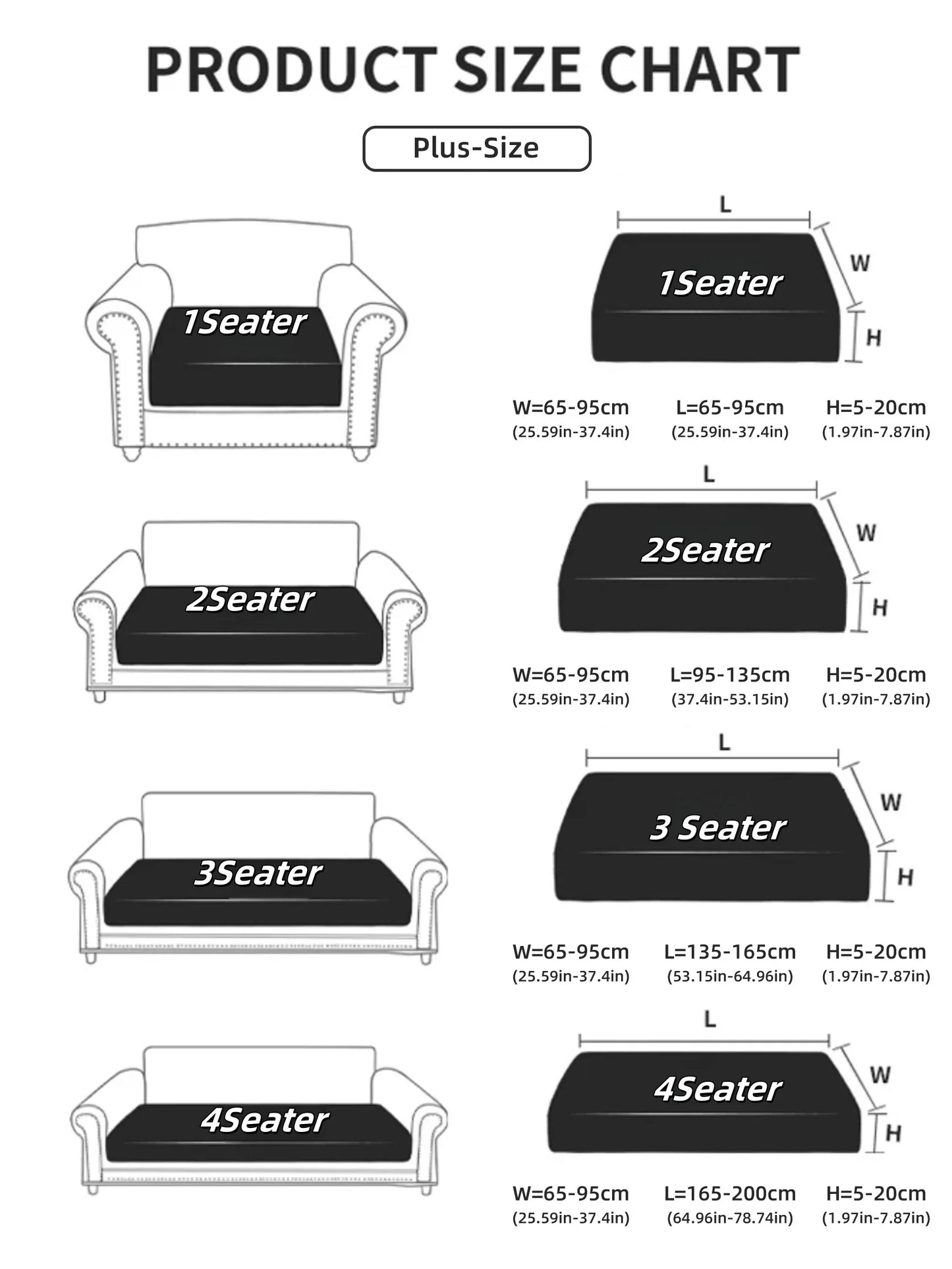 Jacquard Sofa Seat Covers Thickened Stretchable Sofa Covers Elastic Sofa Seat Cushion Covers Spandex Furniture Protective Covers