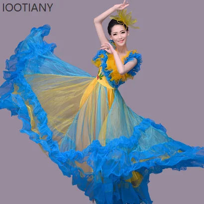 Women's flamenco opening dance big swing dress