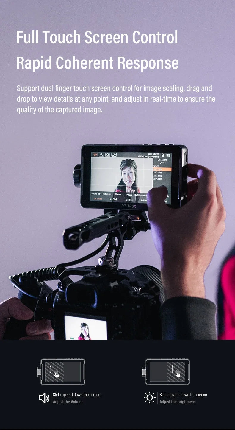 VILTROX DC-550/DC-550PRO Profissional Camera Studio Monitor 5.5 Inch 4K 30Hz HDMI Touch Screen 3D LUT 1920x1080 Director Monitor