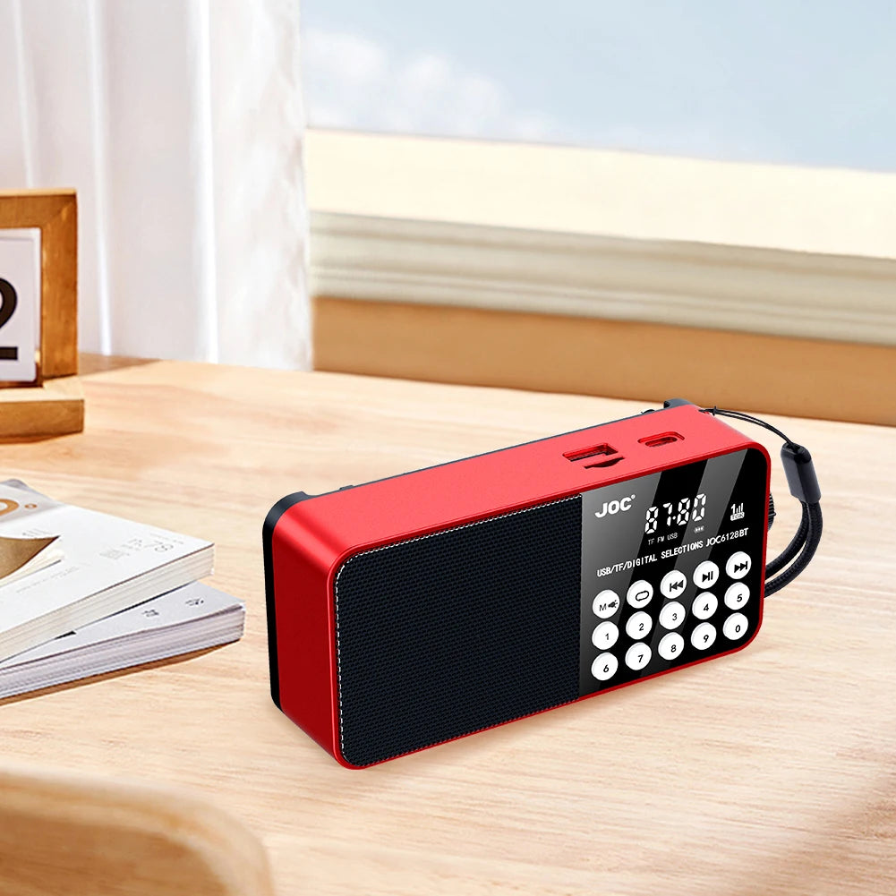 Mini Portable Radio Bluetooth-Compatible Broadcasting Player Radio LED Digital Display Stereo MP3 Player for Emergency Hurricane