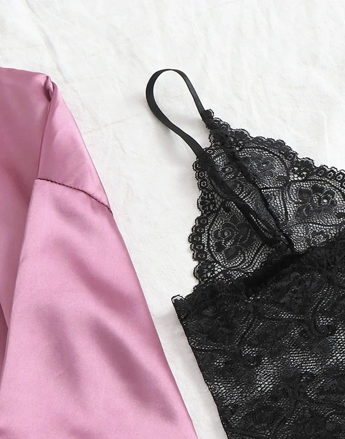 Women's 4-Piece Lace Camisole Pajama Set – Sexy Lingerie Nightgown, Shorts, Robe & Leisurewear | S–XXL (7 Colors)