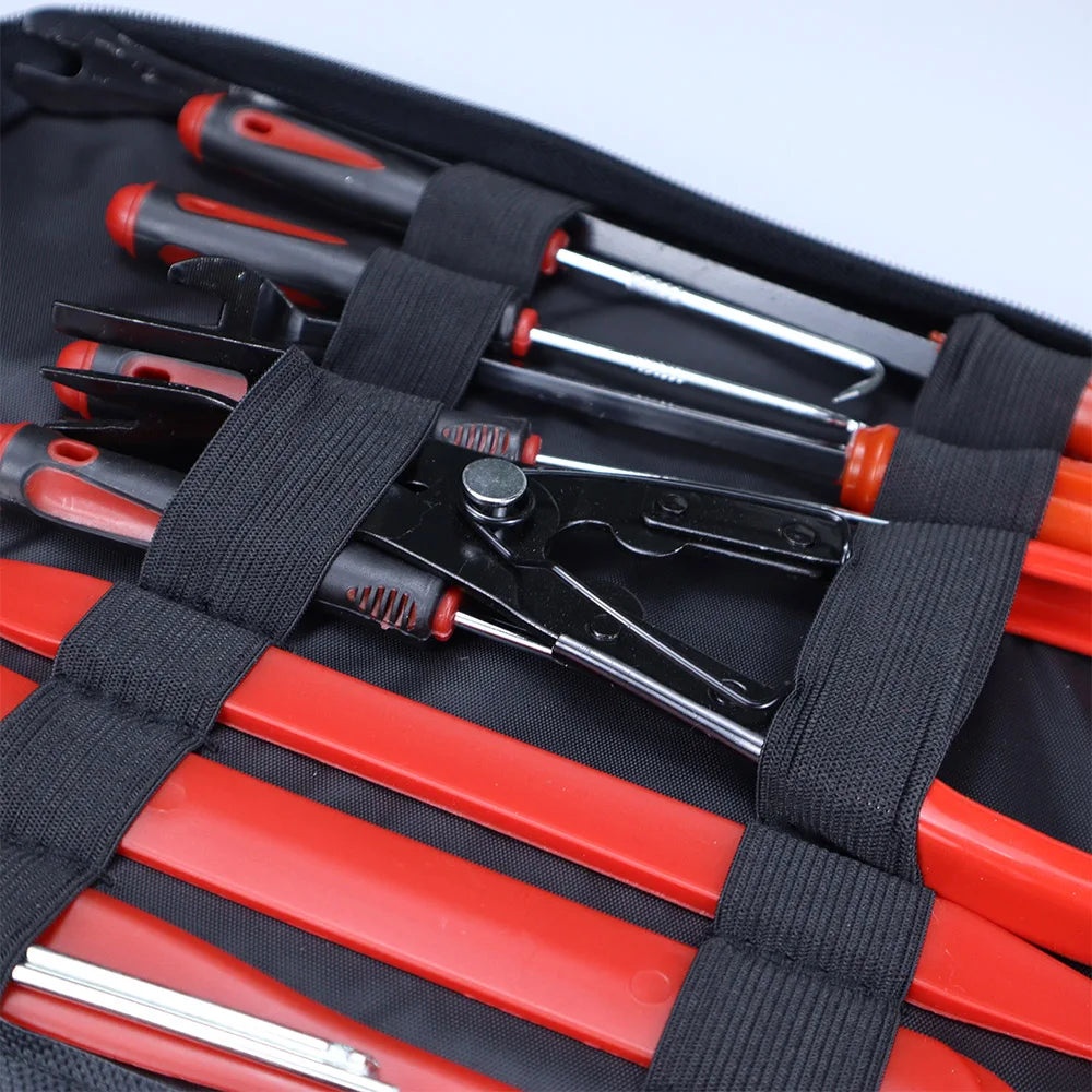 43-Piece Car Trim Removal Tool Set – Panel, Clip & Fastener Remover Kit with Crowbar