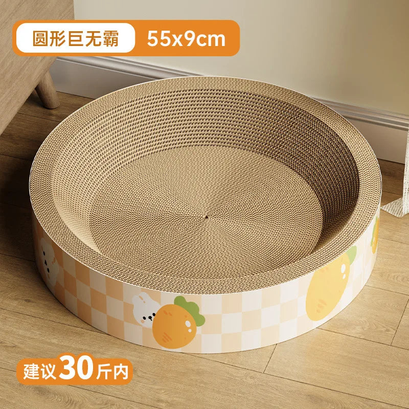 Round Cat Scratching Bed - Scratcher & Nap Spot in One