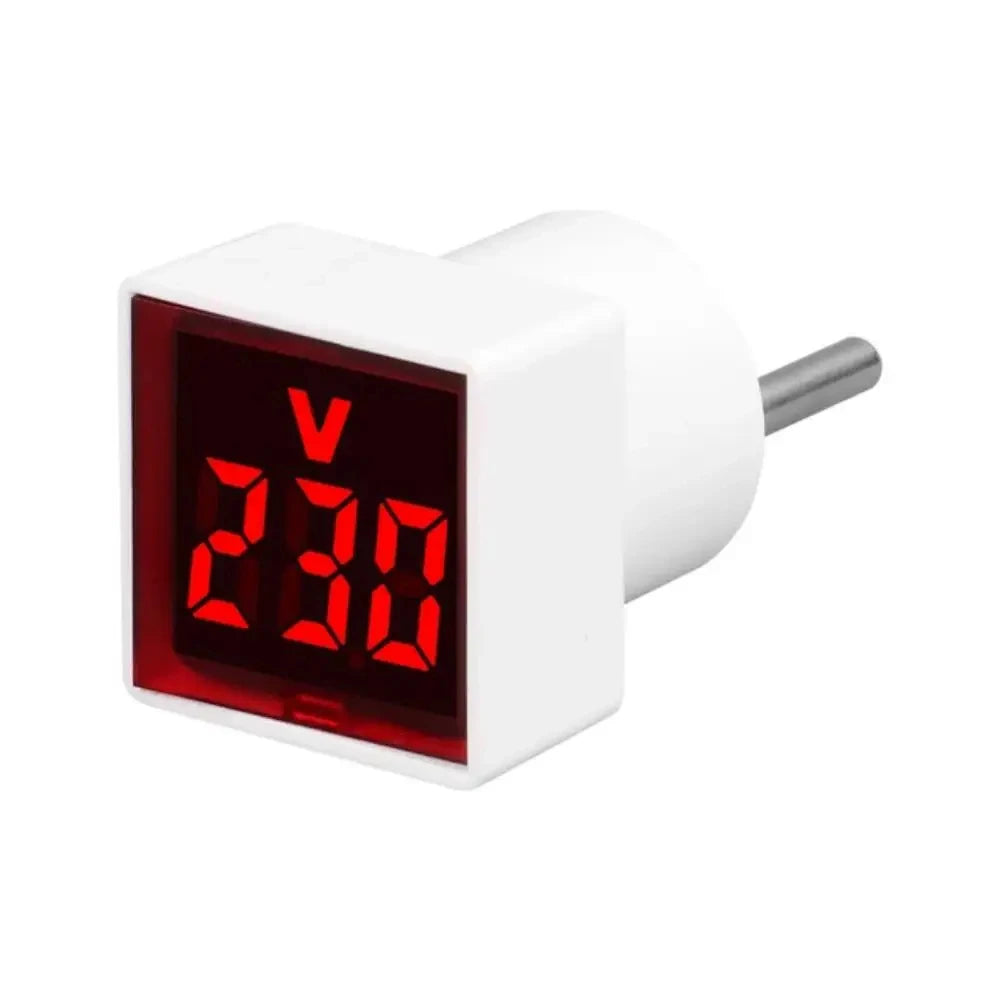 1PC LED Digital AC Voltmeter Indicator Square EU Plug Digital Voltmeter 50–500V Voltage Measurement Range
