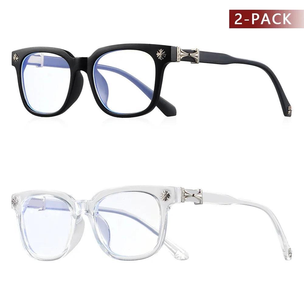 Anti Blue Light Glasses — 2-Pack Square Computer Eyewear