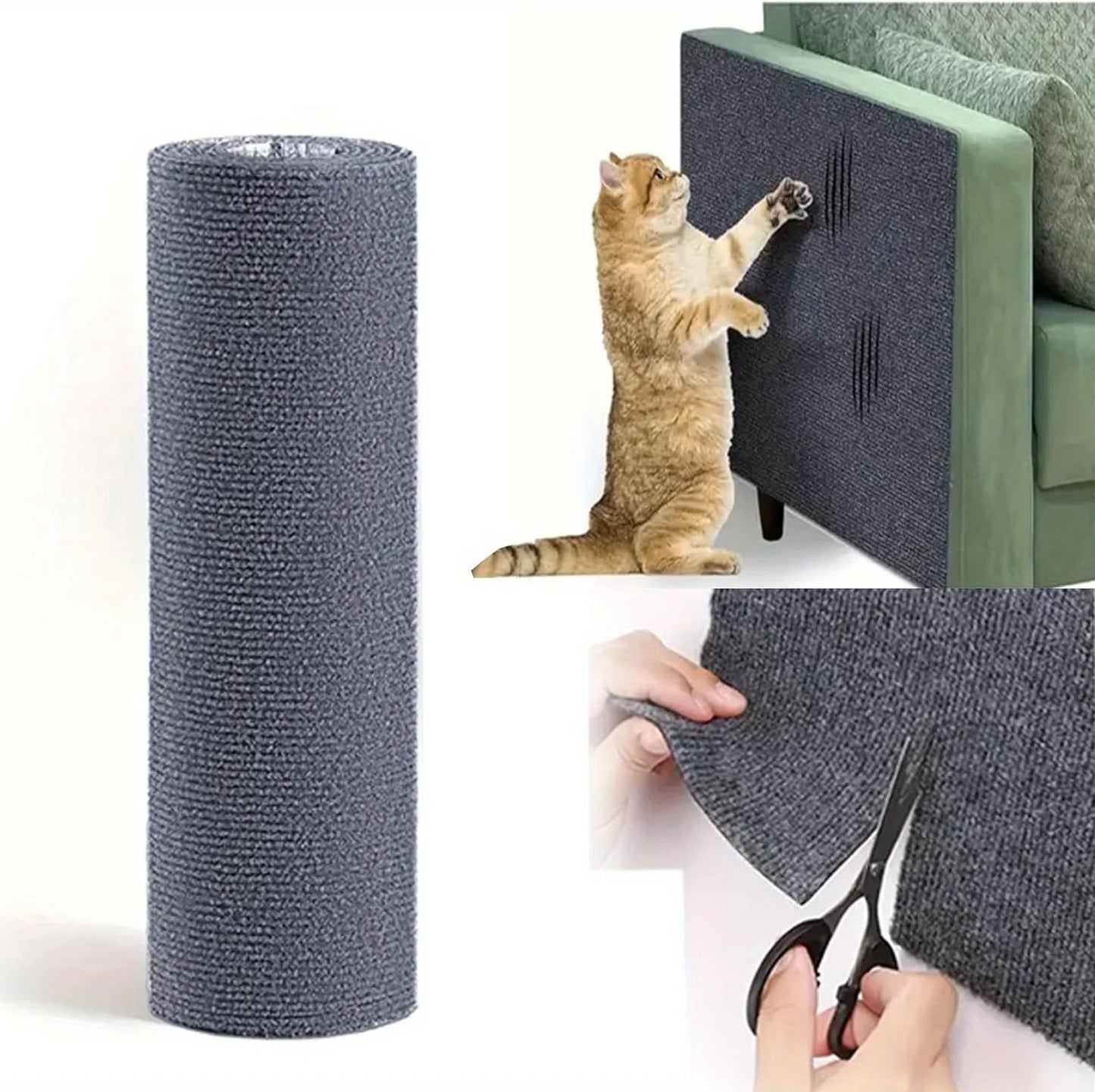Cat Scratcher Sofa Protector – 40x300cm Trimmable Self-Adhesive Carpet Scratch Mat | 7 Colors