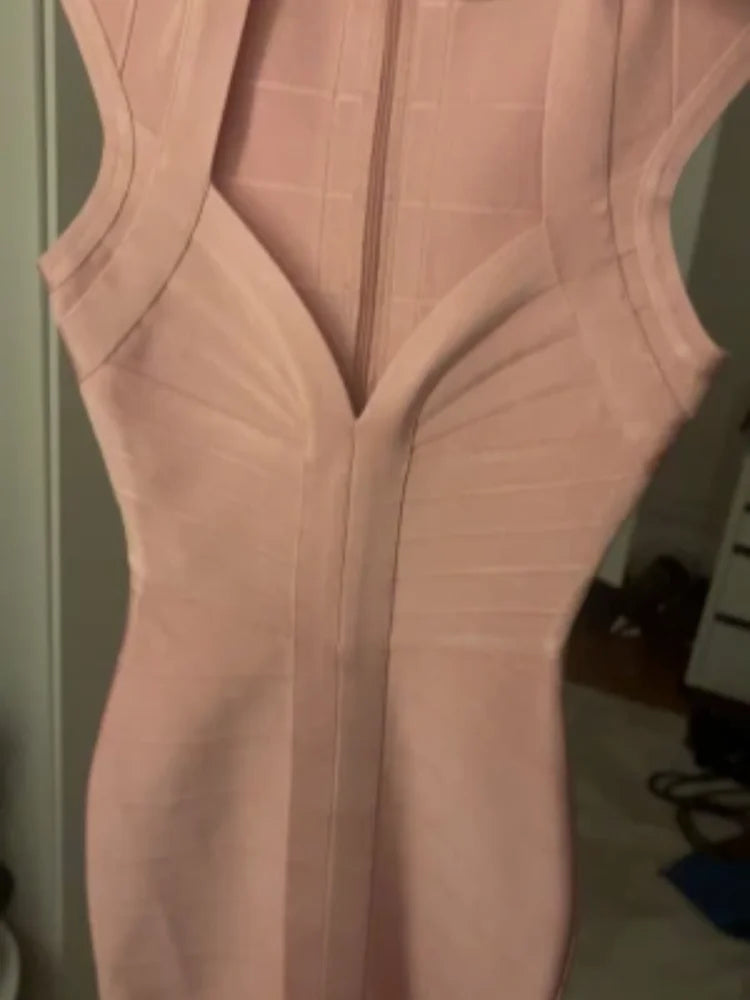 Women's Bandage Elastic Tight Vest Solid Deep V Neck Tank Top Sleeveless Zipper Blouse 2026 New Lady Spring Summer Party Tees