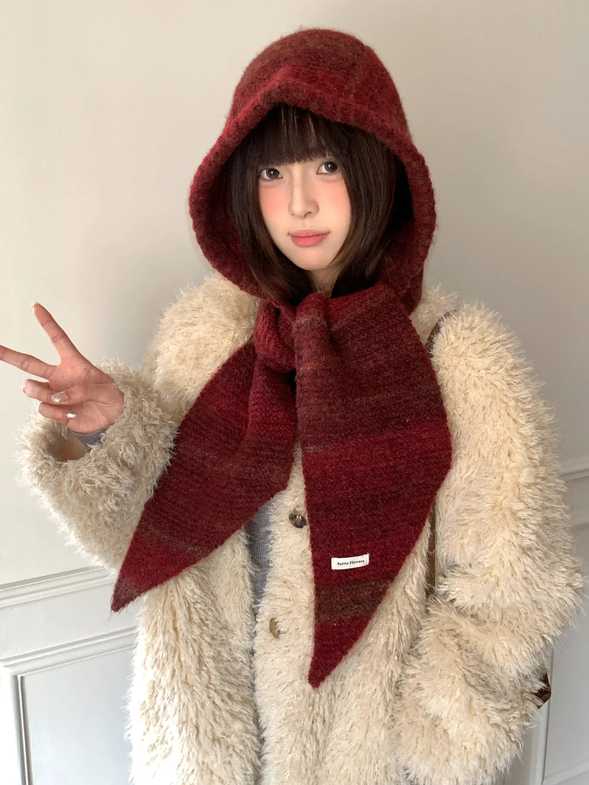 Women's Hooded Scarf and Hat Set - Balaclava Style Winter Wrap - photo 5