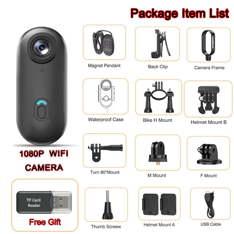 Mini 4K WiFi Action Camera — Magnetic POV Body Cam