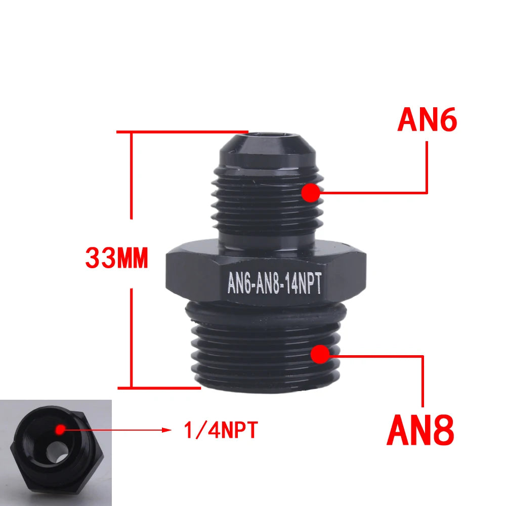 Universal AN6 AN8 AN10 To AN To M14/M16/M18x1.5 Thread Straight Fuel Oil Air Hose Fitting Male Adapter Car Auto Accessories