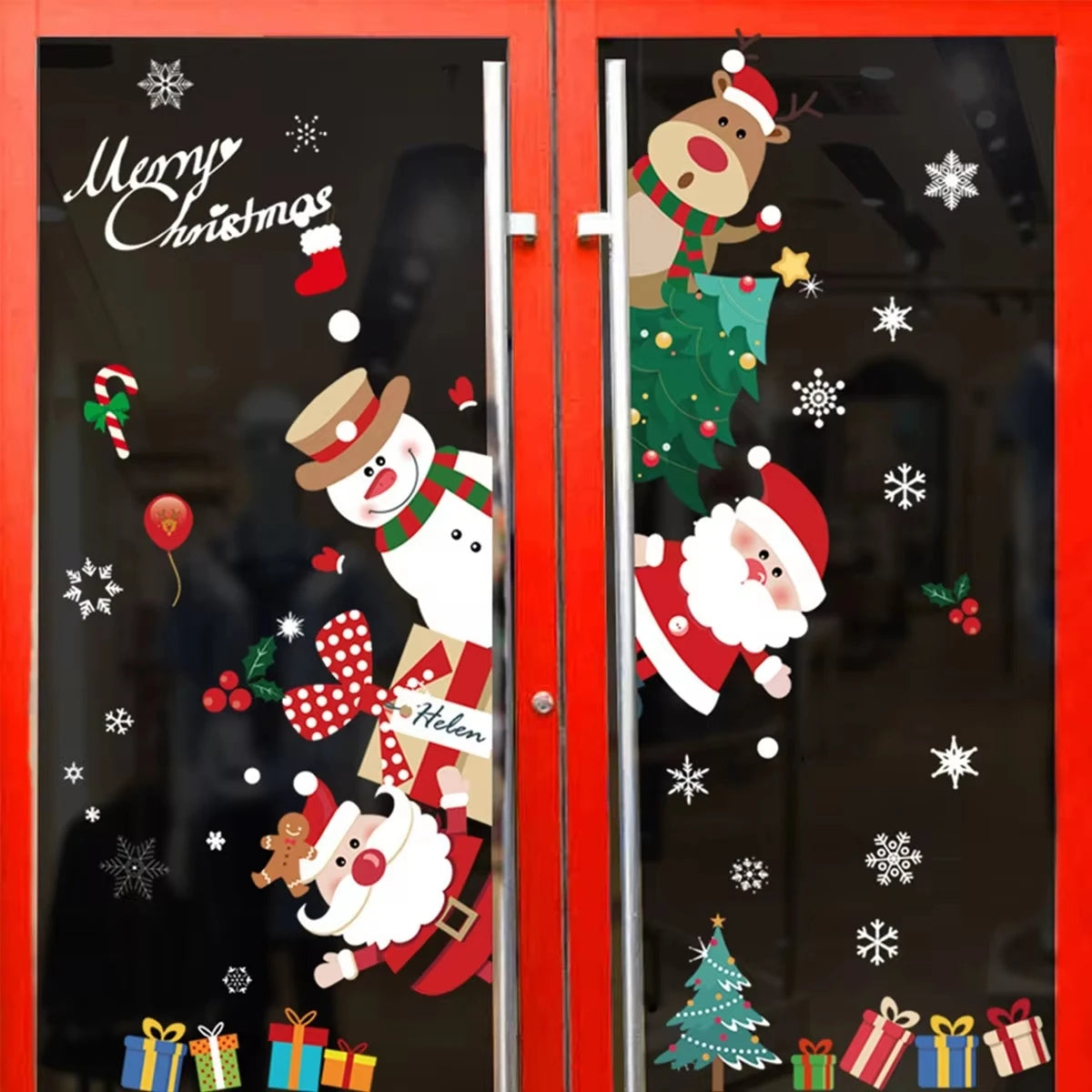 Christmas Wall Window Stickers Marry Christmas Decoration For Home 2026 Christmas Ornaments Xmas Navidad Gift New Year 2026