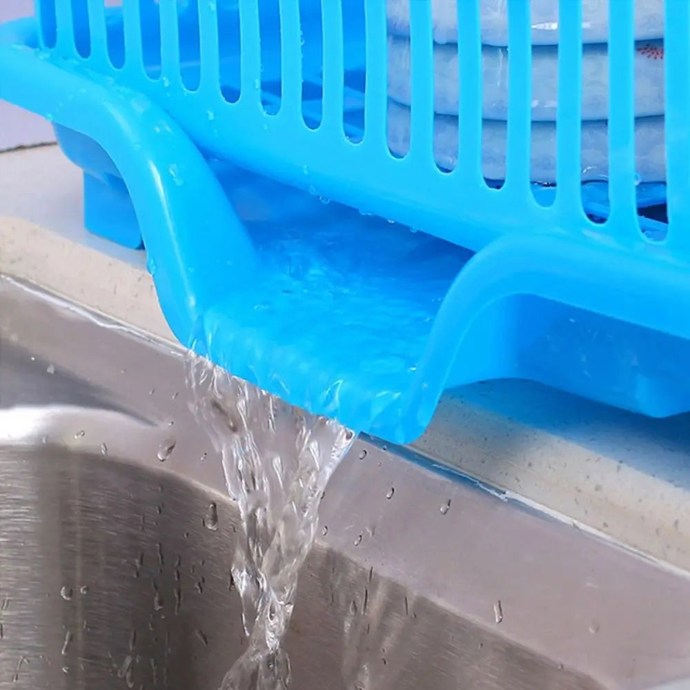 Plastic Dish Drying Rack with Drain Board - Countertop Organizer - photo 5