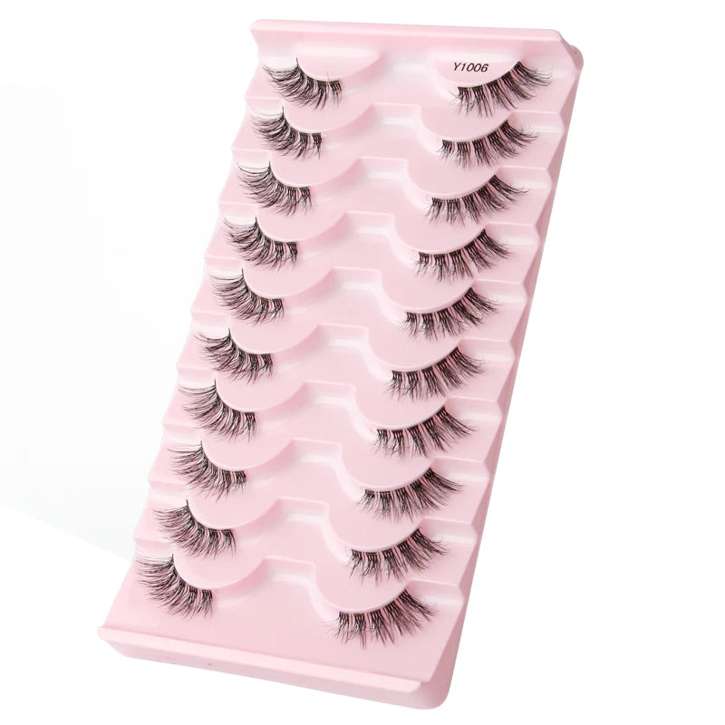 Half Lashes Mink Eyelashes Natural Soft Cat Eye False Eyelashes Long Wispy 3D Mink Lashes Makeup Eyelash Extension Fake Lashes