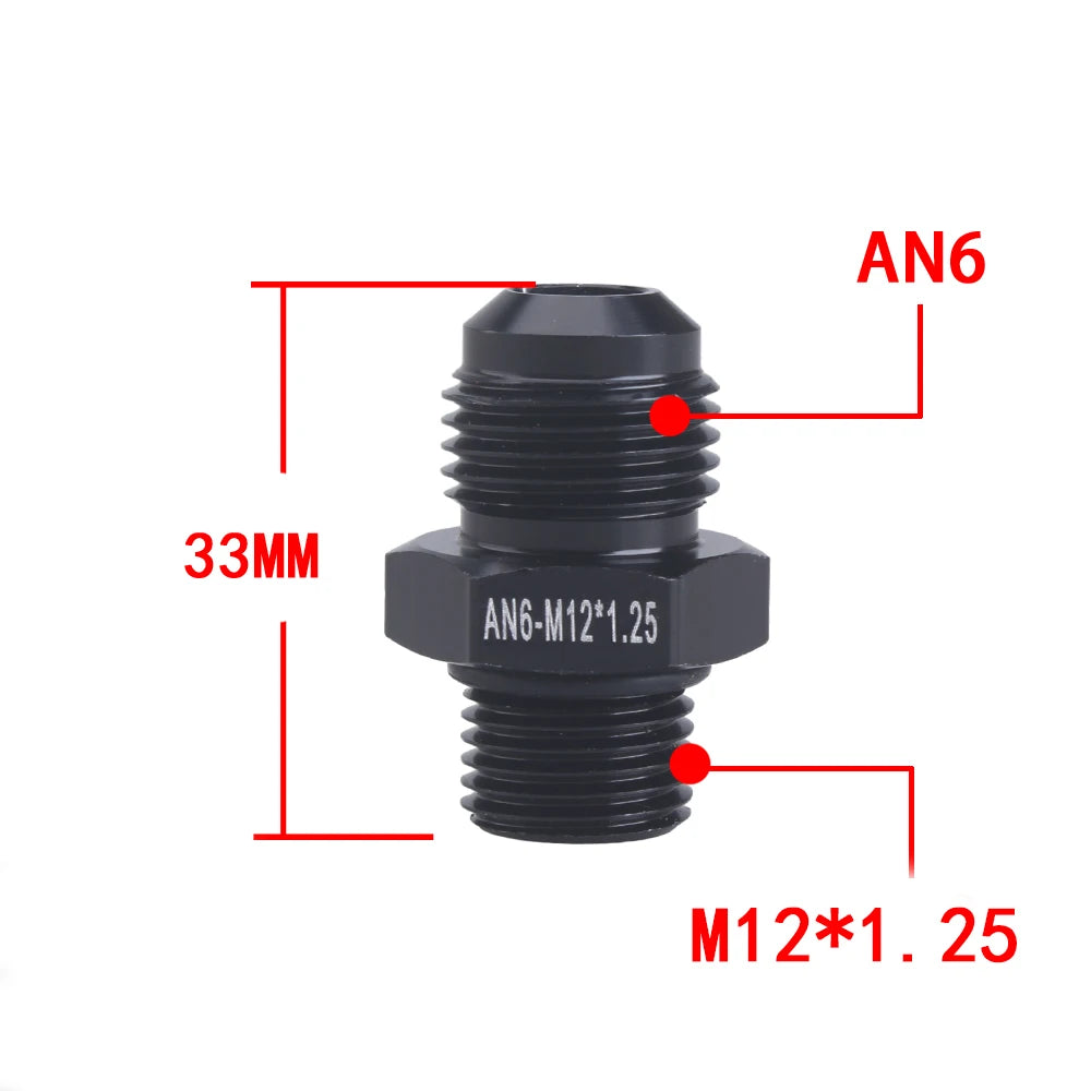Universal AN6 AN8 AN10 To AN To M14/M16/M18x1.5 Thread Straight Fuel Oil Air Hose Fitting Male Adapter Car Auto Accessories