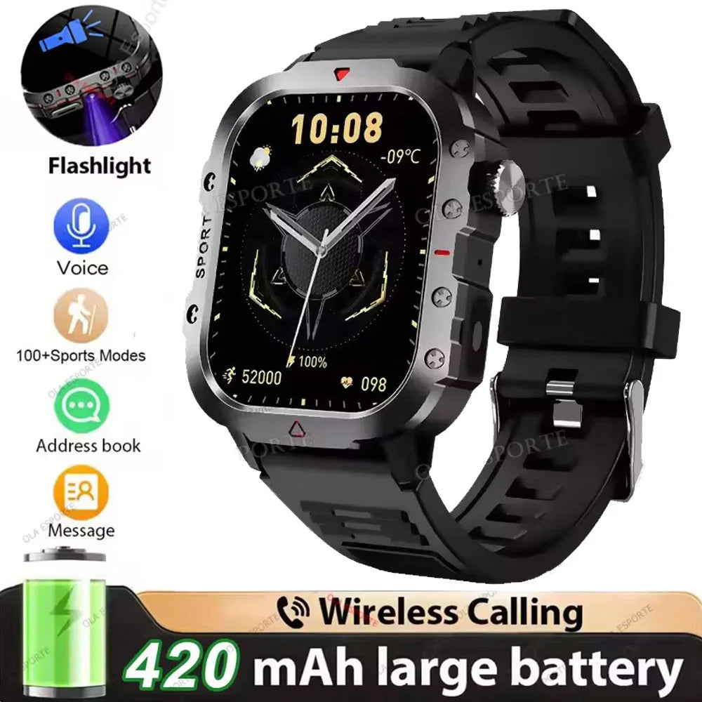 2026 Military Smart Watch – IP68 5ATM, 1.81" AMOLED, Bluetooth Call & Outdoor Fitness Tracker | Men