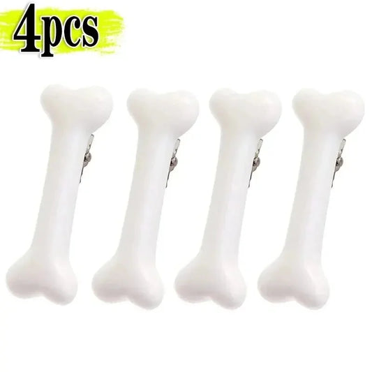 Dog bone hair clips 4-piece