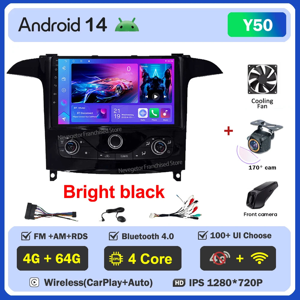 Android 16 Auto Radio For Ford S Max S-MAX 2006-2015 For Ford Galaxy 2014 Carplay Multimedia Video Player Navigation GPS No 2din