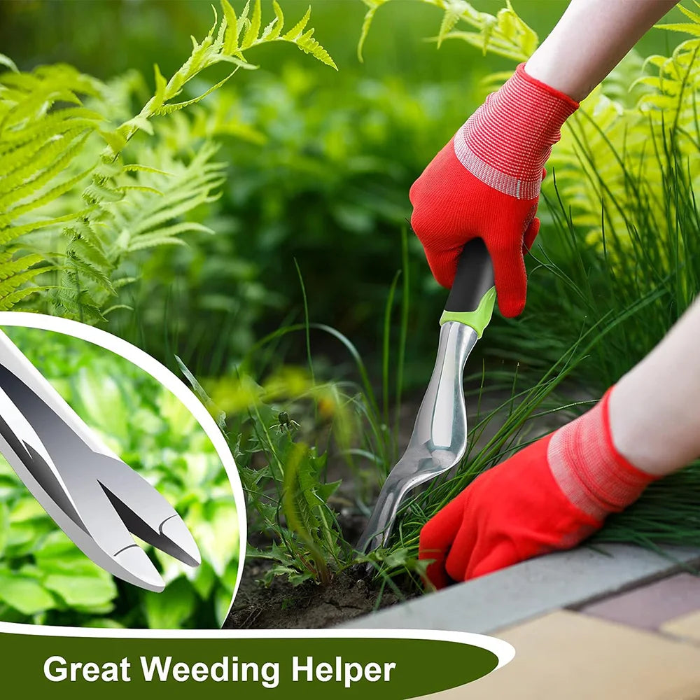 Hand Weeder & Weed Puller – Ergonomic Garden Digging Tool for Root Weed Removal & Transplanting