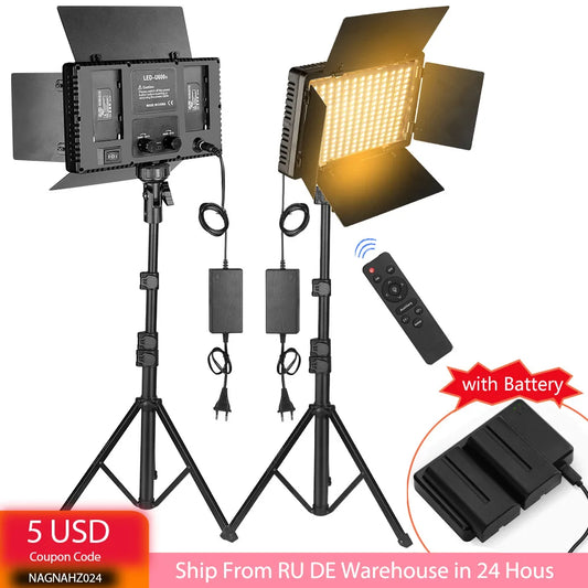 Nagnahz U800+ Bi-Color LED Video Light with Tripod & Remote
