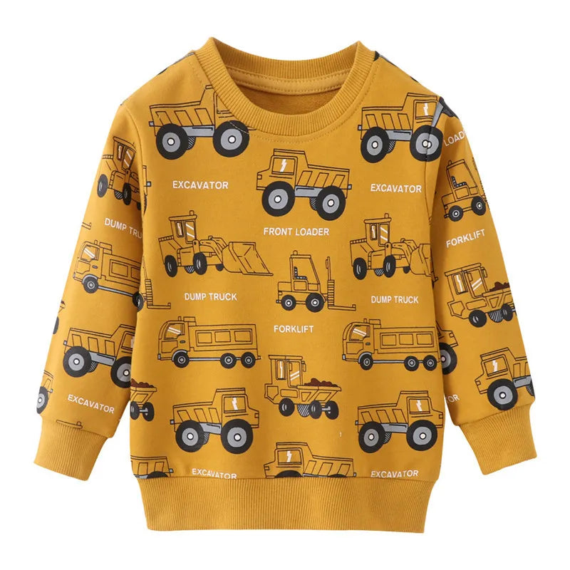 Jumping Meters 2-7T Aircrafts New Autumn Spring Baby Sweatshirts Long Sleeve Children's Clothing Animals Kids Sport Shirts