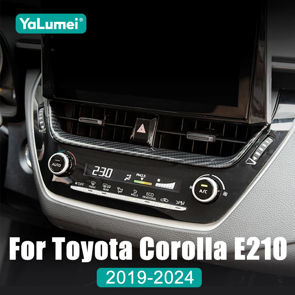 For Toyota Corolla E210 2019 2020 2021 2022 2023 2024 2025 Hybrid ABS Carbon Car Navigation Strip Cover Trim Frame Case Sticker