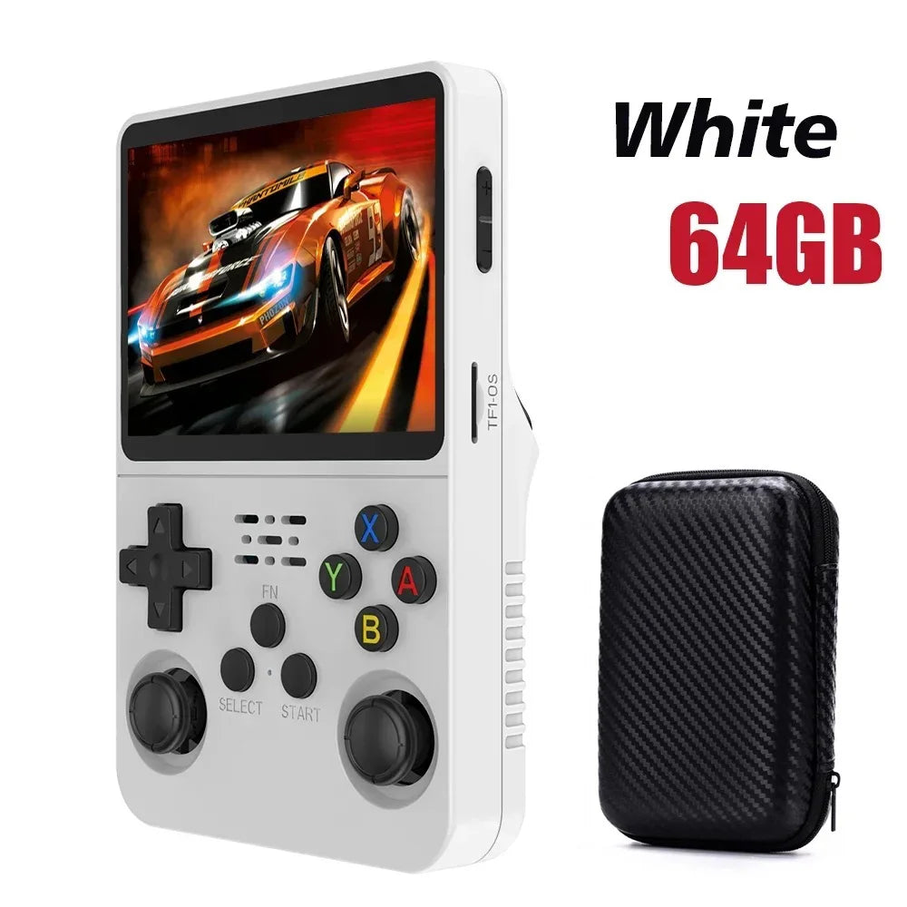 64GB/128GB Open Source R36S Video Game Console Linux System 3.5 Inch IPS Screen Orange Portable Pocket Video Player With bag
