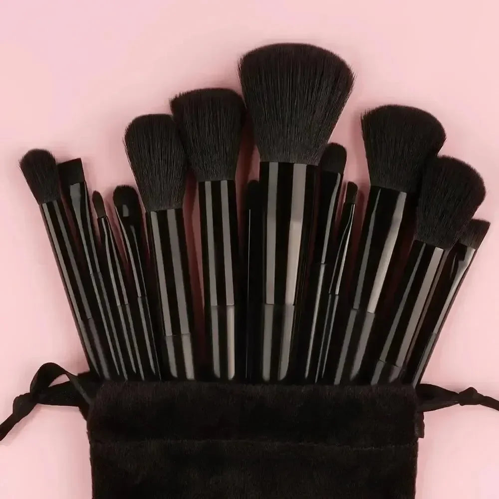 13-Piece Fluffy Makeup Brush Set for Face & Eyes