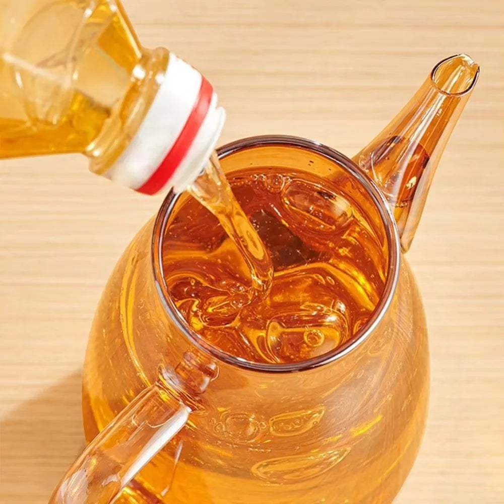 Glass Oil Bottle with Drip-Free Spout - 600 to 1000ml, Amber or Clear - photo 5