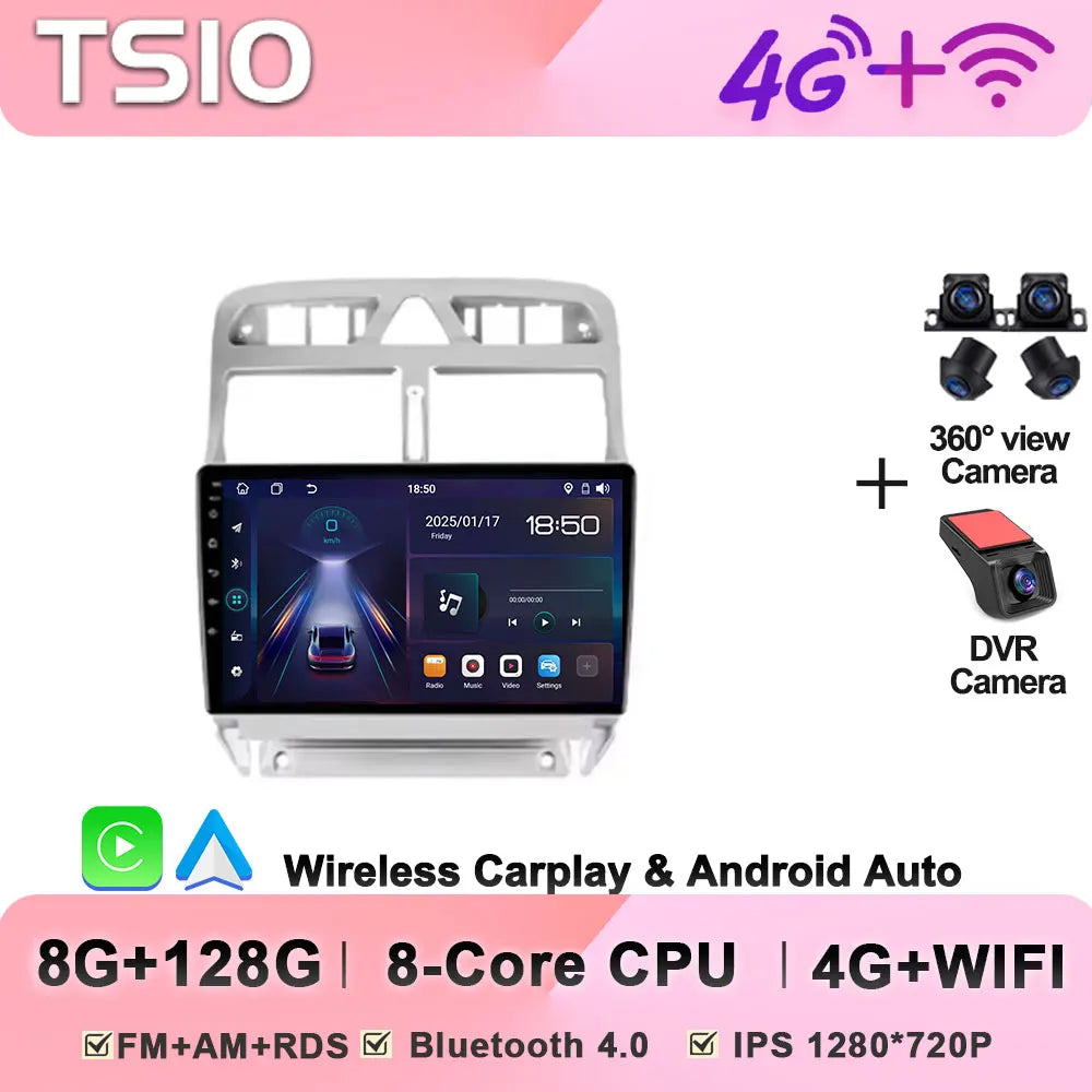Car Radio Android 16 2din For Peugeot 307 1 2001 - 2008 GPS Navigation Smart Car Systems Wireless Android Auto Carplay 8 Core 4G