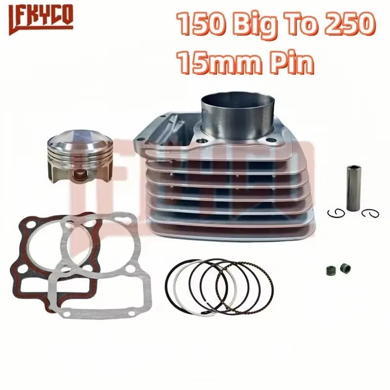 Motorcycle Accessory 65.5mm Engine Part Cylinder Kit 150CC Big to 250CC Bore Motor for CG150 ZJ150 ZJ CG 150 Equipment Motoblock