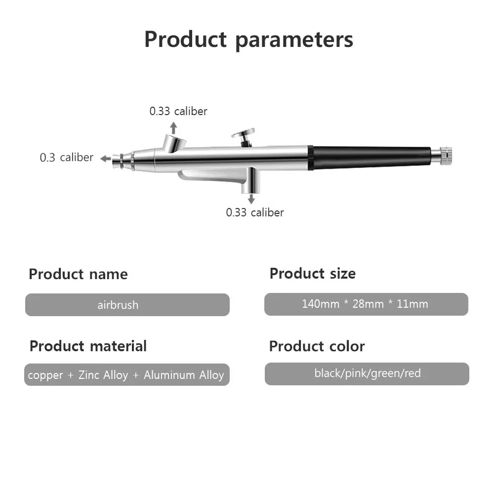 Portable Single Action Airbrush 0.3mm Nozzles Spray Gun Pen for Model Cake Nail Car Painting Beauty Inkjet