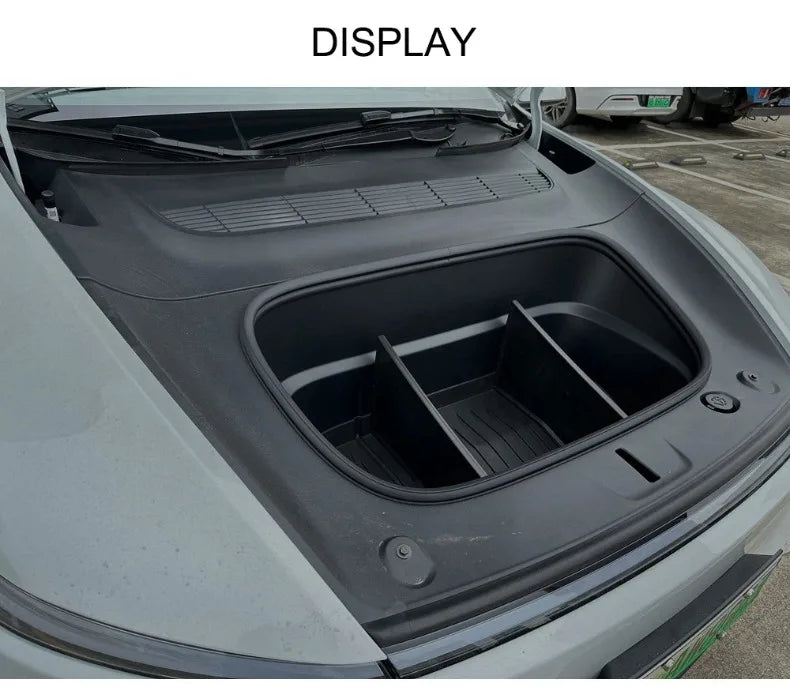 For Tesla Model Y 2026 Juniper TPE Front Trunk Cargo Liner Tray Mat Frunk Layered Partition Plate Organizer Divider Baffle Board